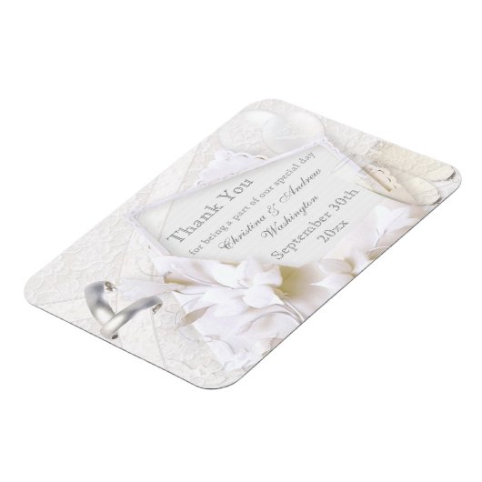 シャンパングラス&リングや輪サンキューユー結婚式の引き出物 マグネット (左側)