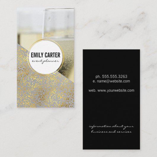 シャンパングラス 名刺 (正面/裏面)