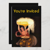 シャンパングラス 招待状 (正面/裏面)