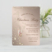 シャンパングラス、輝き、ライト、クリスマス 招待状 (スタンド正面)