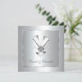 シャンパングラス 25周年結婚記念日 招待状 (スタンド正面)