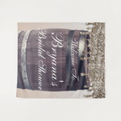 シャンパングリッタードリップグ素朴ラムブライダルシャワー タペストリー (正面(横))