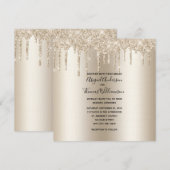 シャンパングリッタードリップトレンディーエレガントウェディング 招待状 (正面/裏面)