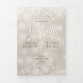 シャンパングリッター写真オールインワンバジェット結婚ズ 三つ折り招待状 (カバー)