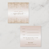 シャンパングリッター滴下アポイントメントリマインダー スクエア名刺 (正面/裏面)