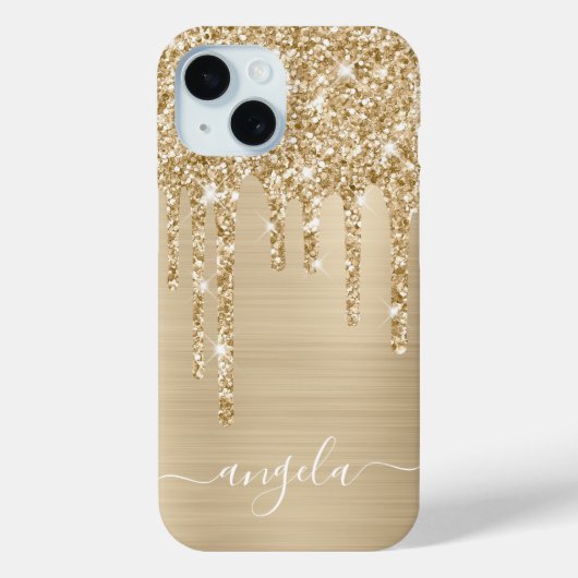 シャンパングリッター ドリップス グラム ガーリー 署名 Case-Mate iPhoneケース (裏面)