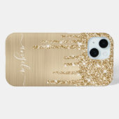 シャンパングリッター ドリップス グラム ガーリー 署名 Case-Mate iPhoneケース (裏面 (横))
