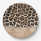 シャンパングリッツクリームレオパード ペーパープレート (正面)