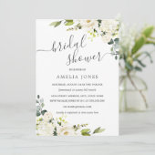 シャンパングリーンウォーターカラーフローラブライダルシャワー 招待状 (スタンド正面)