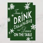 シャンパングリーン企業の招待状を飲む 招待状 (正面/裏面)