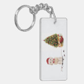 シャンパンコックポおもしろいークリスマスドッグと木 キーホルダー (正面左)