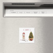シャンパンコックポおもしろいークリスマスドッグと木 マグネット (インサイチュ (食洗機))