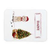 シャンパンコックポおもしろいークリスマスドッグと木 マグネット (横)