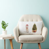 シャンパンコックポおもしろいークリスマスドッグと木 ランバークッション (椅子)