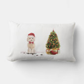 シャンパンコックポおもしろいークリスマスドッグと木 ランバークッション (正面)