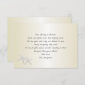 シャンパンゴールドのスターフィッシュ ウィッシングウェル カード (正面/裏面)