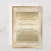 シャンパンゴールドのダマスク柄 ブライダルシャワーの招待状 招待状 (裏面)