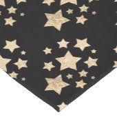 シャンパンゴールドのライトな偽のグリッターがきらきらと星のように輝く、 ショートテーブルランナー (コーナー)