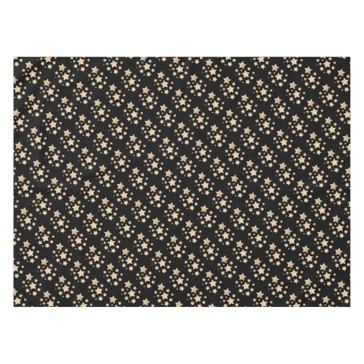 シャンパンゴールドのライトな偽のグリッターがきらきらと星のように輝く、 テーブルクロス (正面(横))