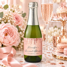 シャンパンゴールドのラメ垂れモダン筆記体 結婚式前ウェディングシャワー