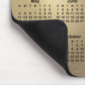 シャンパンゴールドの箔押しが美しい2025年カレンダー マウスパッド (コーナー)