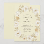 シャンパンゴールドの花嫁衣裳の結婚式 招待状 (正面/裏面)