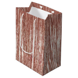 シャンパンゴールドの華やかツィンセルストライプ クリスマス ミディアムペーパーバッグ