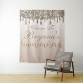 シャンパンゴールドグリッター ドリップ キンセアニエラ バックドロップ タペストリー (インサイチュ)