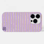 シャンパンゴールドフォイルストライプズ電話ケース Case-Mate iPhoneケース (裏面 (横))