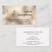 シャンパンゴールドフォイルラインアートロゴサロン名 名刺 (正面/裏面)