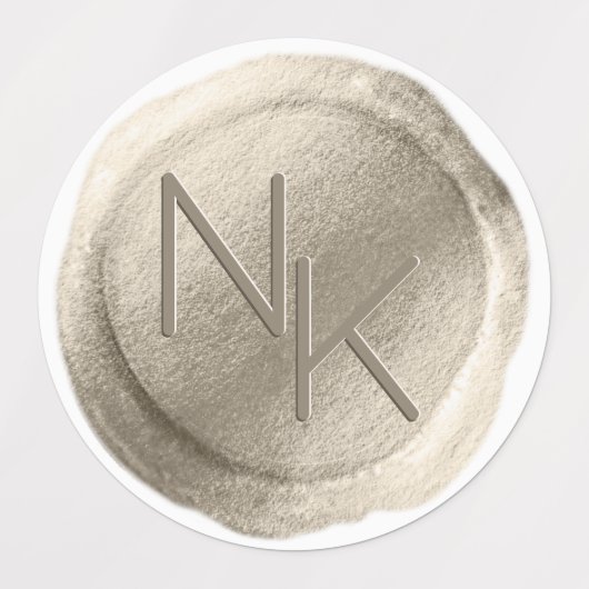 シャンパンゴールドフォイルワックスシール結婚ズモノグラム ラベル (デザイン1)