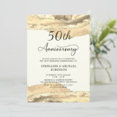 シャンパンゴールド アゲート 50周年結婚記念日 招待状 (スタンド正面)