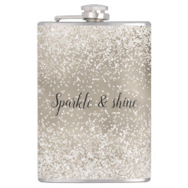シャンパンゴールド ホワイト グリッター フラスク