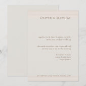 シャンパンゴールド モダン ミニマル エレガント ウェディング 招待状 (正面/裏面)