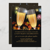 シャンパンサルートホリデーパーティ招待状 招待状 (正面/裏面)