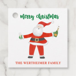 シャンパンサンタギフトラベル フェイバータグ