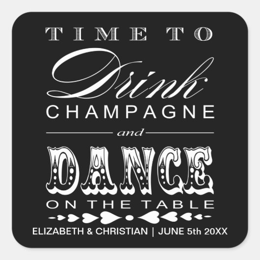 シャンパンシアタービル結婚式の引き出物シール スクエアシール (正面)