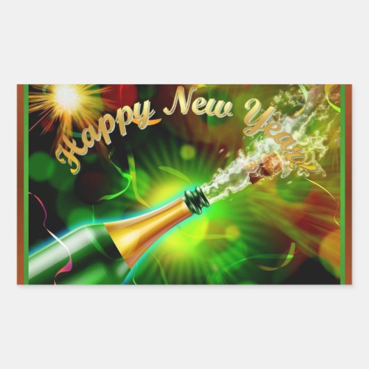 シャンパンシポップ・アートのール 長方形シール (正面)