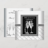 シャンパンシルバー25周年パーティー 招待状 (正面/裏面)