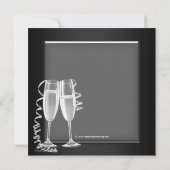 シャンパンシルバー ブラックマスカレードパーティー 招待状 (裏面)