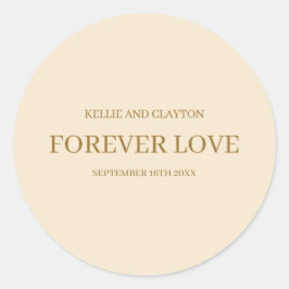 シャンパンシンプルウェディングクラシックラウンドステッカー ラウンドシール