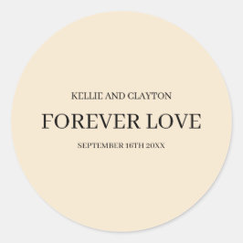 シャンパンシンプルウェディングクラシックラウンドステッカー ラウンドシール