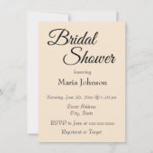 シャンパンシンプルスタイルブライダルシャワー 招待状 (正面)