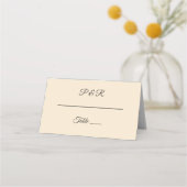シャンパンシンプルスタイル化スクリプ結婚ト プレイスカード (正面)