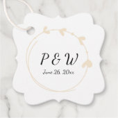 シャンパンシンプルハートリースモノグラム結婚ズ フェイバータグ (正面)