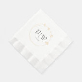 シャンパンシンプルハートリースモノグラム結婚ズ 縁ありランチョンナプキン (角)