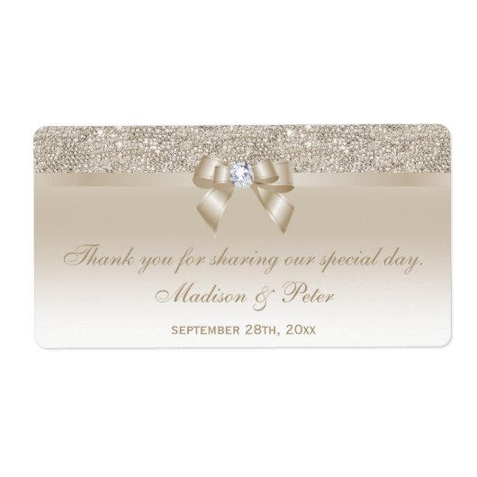 シャンパンシークンボーブリボンダイヤモンドのお願い ラベル (正面)