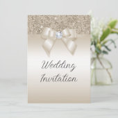 シャンパンジュエリドボウ&グリッター結婚ズ 招待状 (スタンド正面)