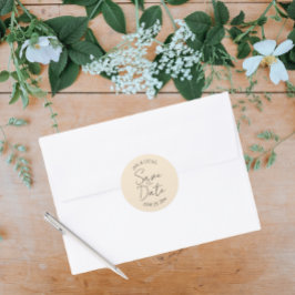 シャンパンスタイルの結婚式の日付を保存 ラウンドシール