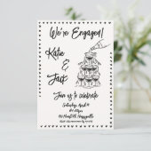 シャンパンスタック婚約招待状 招待状 (スタンド正面)